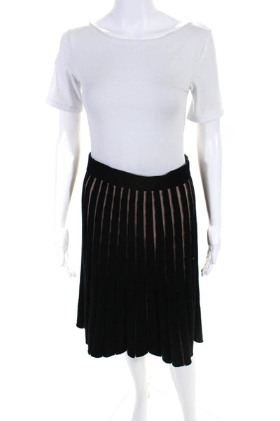 Pure Collection TSE Say Womens Black Brown Striped A-Line Skirt Size S lot 2