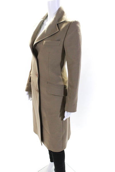 Dolce & Gabbana Womens Button Down Wide Lapel Coat Nutmeg Brown Size Small