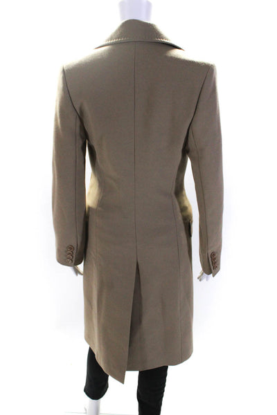 Dolce & Gabbana Womens Button Down Wide Lapel Coat Nutmeg Brown Size Small