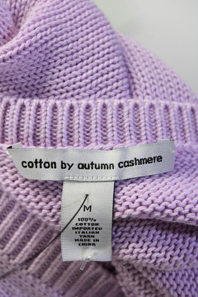 Cotton By Autumn Cashmere Womens Long Sleeves V Neck Sweater Pink Size Medium
