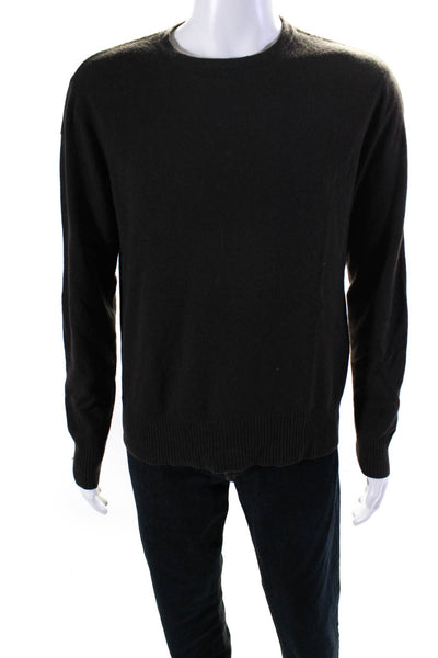 John Varvatos Mens Knit Crew Neck Long Sleeve Sweater Top Gray Size 48