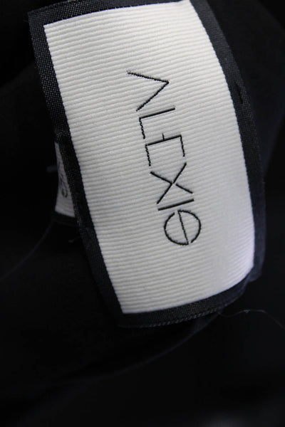 Alexis Womens Drawstring Waist Long Sleeve Button Up Jumpsuit Black Size XS