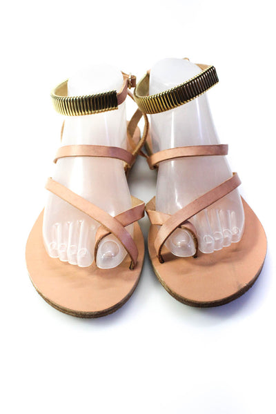 Ancient Greek Sandals Womens Metal Link Strappy Ankle Strap Sandals Beige 41 11