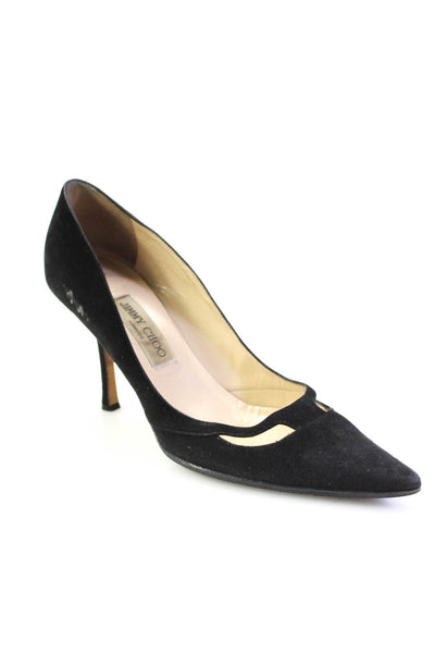 Jimmy Choo Womens Pointed Toe Slip On Stiletto Pumps Black Suede Size 39 9