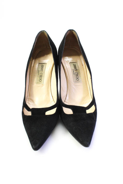 Jimmy Choo Womens Pointed Toe Slip On Stiletto Pumps Black Suede Size 39 9