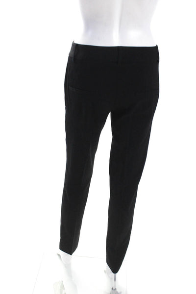 Helmut Lang Womens Solid Black Mid-Rise Pleated Straight Leg Dress Pants Size 0