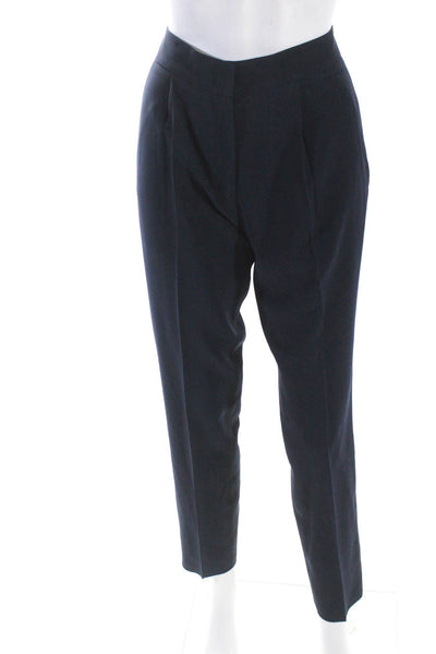 Jenni Kayne Womens Navy Blue High Rise Pleated Straight Dress Pants Size 2