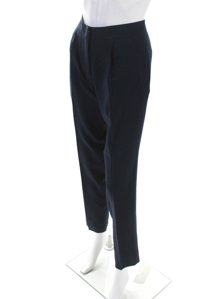 Jenni Kayne Womens Navy Blue High Rise Pleated Straight Dress Pants Size 2