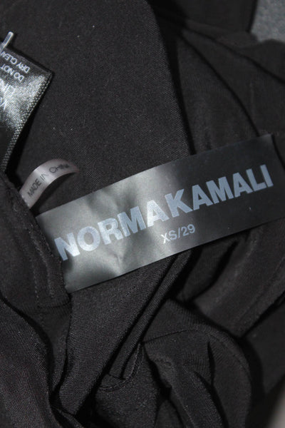 Norma Kamali Womens Stretch Flat Front Mid-Rise Flare Leggings Black Size XS