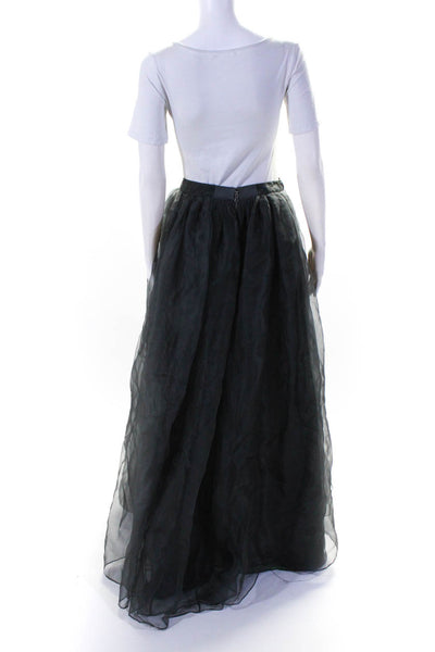 Alice + Olivia Womens Back Zip Sheer Overlay Silk Cocktail Skirt Gray Size 6