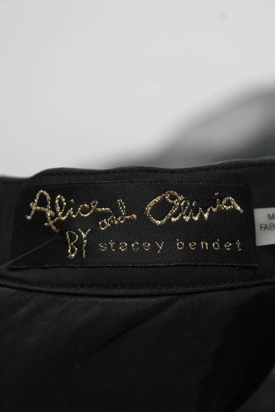 Alice + Olivia Womens Back Zip Sheer Overlay Silk Cocktail Skirt Gray Size 6