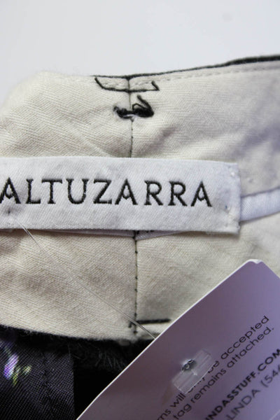 Altuzarra Womens Zipper Fly High Rise Pleated Cuffed Dress Pants Black IT 44