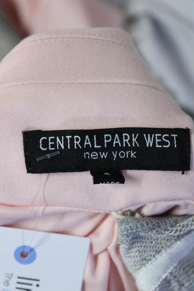 Central Park West Womens Pink One Button Removable Hood Long Sleeve Blazer SizeS