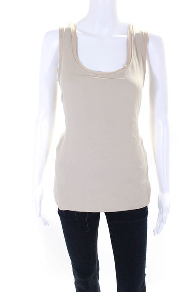 Ecru Womens Silk Asymmetrical Pullover Tank Top Beige Size Extra Large