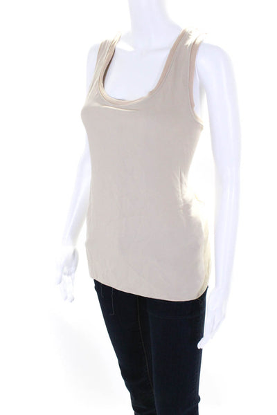 Ecru Womens Silk Asymmetrical Pullover Tank Top Beige Size Extra Large