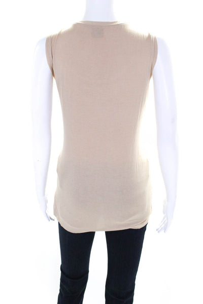 Ecru Womens Silk Asymmetrical Pullover Tank Top Beige Size Extra Large