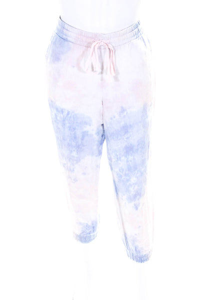 Bella Dahl Womens Tie Dye Print Drawstring Pants Pink Blue Size Medium