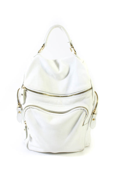 Laura Di Maggio Womens Solid White Top Handle Mini Backpack Bag Handbag