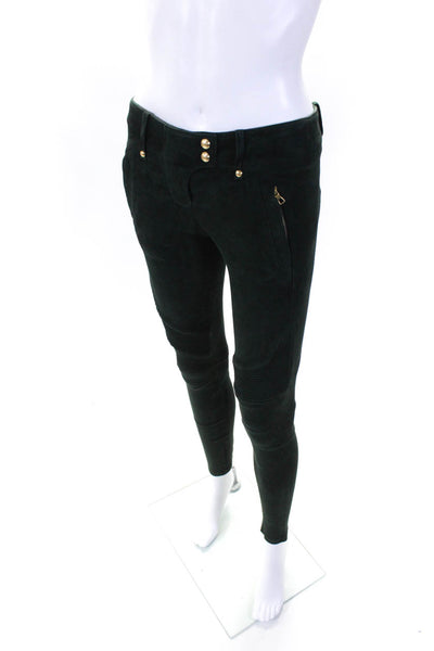 Pam & Gela Womens Mid Rise Metallic Stripe Leopard Pants Brown Size Small