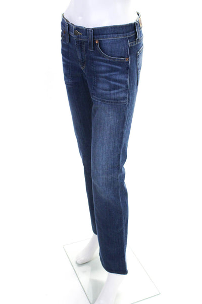 Red Engine Womens Flare Leg Flame Mid Rise Jeans Blue Cotton Size 29