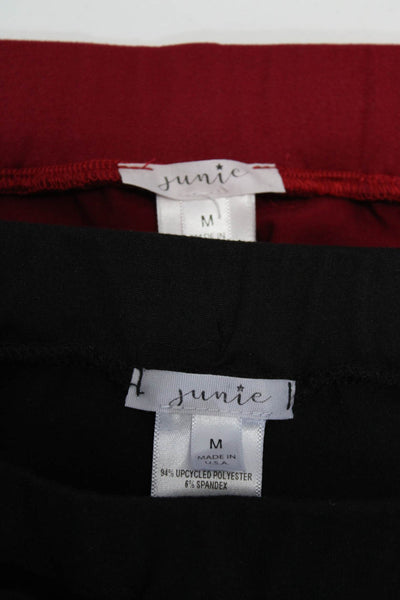 Junie Womens Ruched Pull On Leggings Black Red Size Medium Lot 2