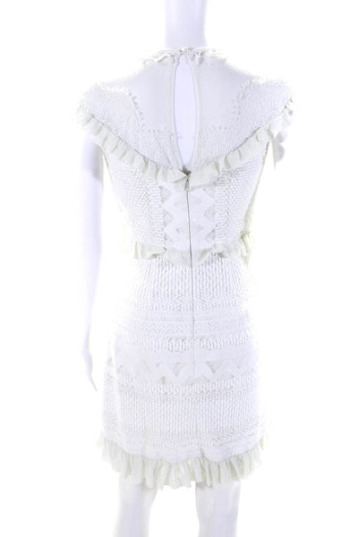 Three Floor Womens Lace In Line Dress White Size 6 11048006