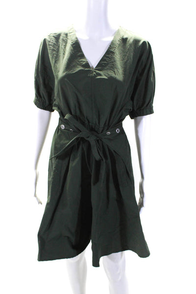 3.1 Phillip Lim Womens Gathered Sleeve Utility Dress Green Size 4R 13487569