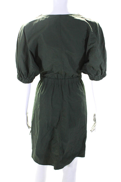 3.1 Phillip Lim Womens Gathered Sleeve Utility Dress Green Size 4R 13487569