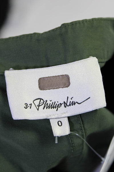 3.1 Phillip Lim Womens Gathered Sleeve Utility Dress Green Size 0R 13487398