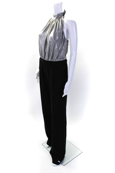 Black Halo Womens Genesis Jumpsuit Silver Size 12L 11259891