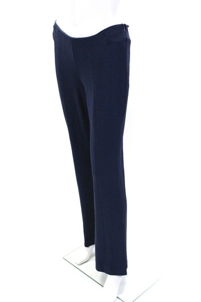 Gianfranco Ferre Womens Blue Mid-Rise Pleated Side Zip Bootcut Leg Pants Size 6