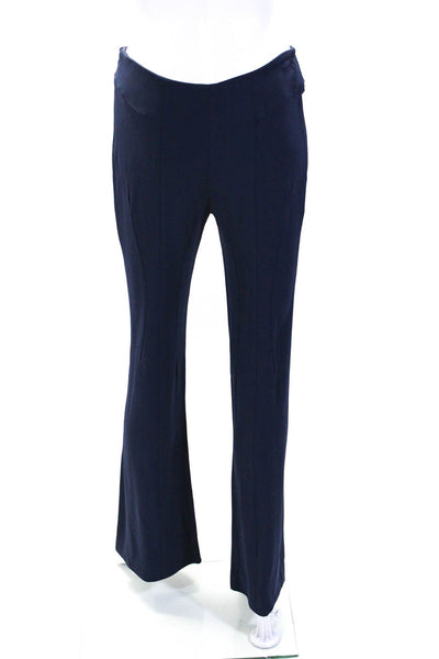 Gianfranco Ferre Womens Blue Mid-Rise Pleated Side Zip Bootcut Leg Pants Size 6