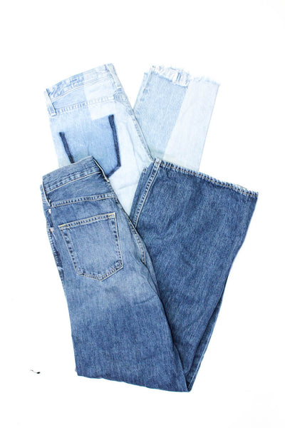 Amo Women's Midrise Five Pockets Medium Wash Wide Leg Denim Pant Size 24 Lot 2