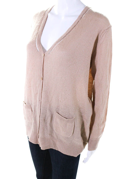 Athe Vanessa Bruno Womens Button Up V Neck Cardigan Sweater Beige Size 1