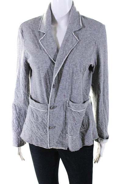 Eileen Fisher Women's Collared Long Sleeves Button Down Shirt Gray Size S