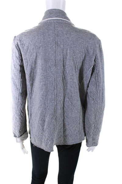 Eileen Fisher Women's Collared Long Sleeves Button Down Shirt Gray Size S