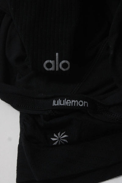 Alo Lululemon Womens Ribbed Mock Neck Long Sleeve Tops Black Size S Lot 3