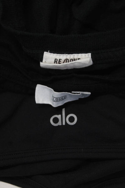 Redone Closed Alo Womens Cotton Short Sleeve Pullover Tops Black Size S Lot 3