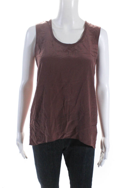 Eileen Fisher Women's Round Neck Sleeveless Silk Blouse Mauve Size XXS