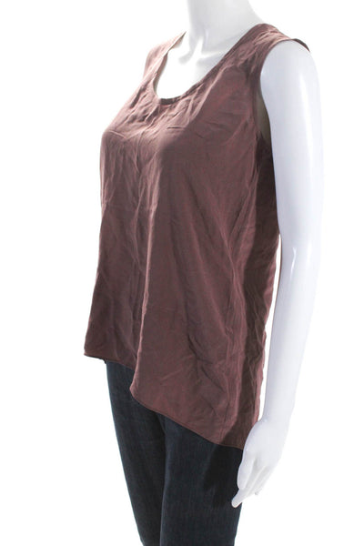 Eileen Fisher Women's Round Neck Sleeveless Silk Blouse Mauve Size XXS