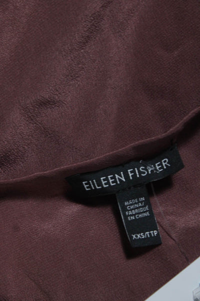 Eileen Fisher Women's Round Neck Sleeveless Silk Blouse Mauve Size XXS