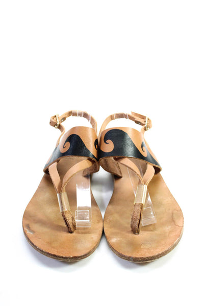 Ancient Greek Sandals Womens Leather Thong Slingbacks Sandals Brown Size 40 10