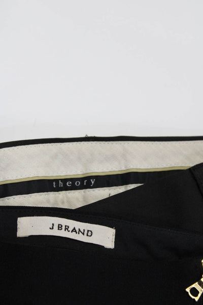 J Brand Theory Womens Wool Zipped Straight Leg Dress Pants Black Size 2 4 Lot 2