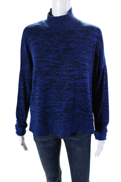 Rag & Bone Womens Long Sleeves Turtleneck Sweater Blue Black Size Large