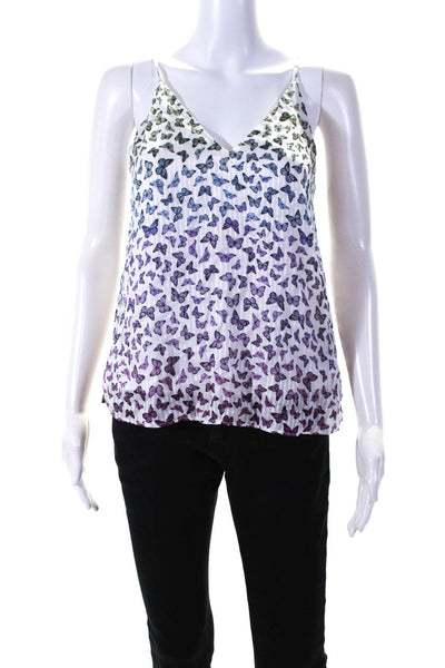 Cami Women's V-Neck Sleeveless Spaghetti Straps Butterfly Print Tank Top Size XS