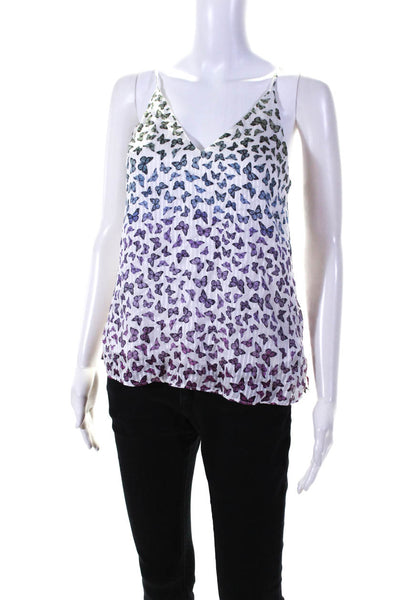 Cami Women's V-Neck Sleeveless Spaghetti Straps Butterfly Print Tank Top Size XS