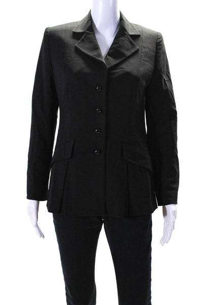 Serge & Real Womens Button Up Collared Blazer Jacket Black Size Small