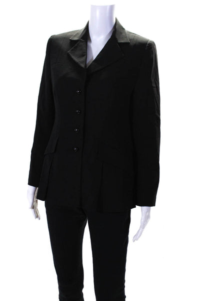 Serge & Real Womens Button Up Collared Blazer Jacket Black Size Small