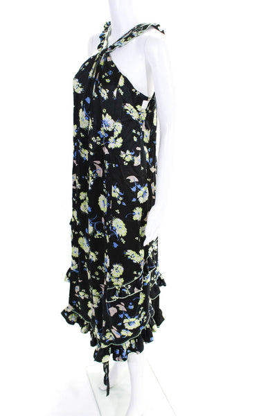 Derek Lam 10 Crosby Womens Black Floral Halter Dress Black Size 10R 11419995