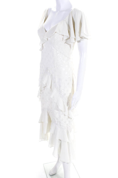 Three Floor Womens Perle Dress White Size 2R 13717850